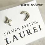 作品【月と星】ピアス シルバー アシンメトリー ✴︎pure silver✴︎