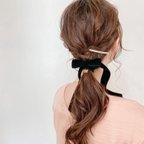 作品Velvet long choucho ribbon  [Black]