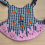 作品うさぎさん刺繍ハーネス    にんじん🥕