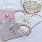 作品♡再販♡入園、入学、卒園式、結婚式にも使えるパール付きマスク♡