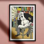 作品『書斎で読書』ヴィンテージポスター｜16世紀イタリア｜西洋画