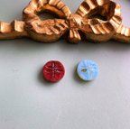 作品【2コセット】JIRI＊IVANA#czech beads#チェコビーズ　sea glass dragonfly AB blue/gold bordeaux/bronze