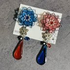 作品芳月下美人♥️💙RED BLUE 揺れる ピアス イヤリング