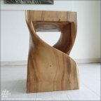 作品無垢材 ウェーブスツールN01 イス 天然木 椅子 ベンチ 木製スツール ナチュラル 天然木 モンキーポッド ハンドメイド