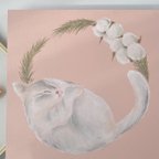 作品【原画販売】ねこのリース（gray）チョークアート　Sugichalk 