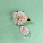 作品桜のヘアクリップ【ビーズ刺繍】