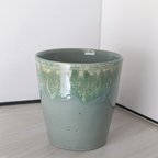 作品釉垂れカップ　緑