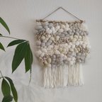 作品hand weaving tapestry ◎ 　淡色　羊毛のウィービングタペストリー　