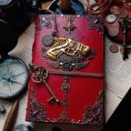 作品新作！魔技師ヴォルクの魔導書⚙️(手帳です・色:レッドブラウン)