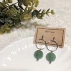 作品《シルバーアクセ》シルバー×エメラルドグリーンピアス＊(イヤリング)