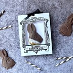 作品うさぎ チョコレートブローチ rabbit chocolate brooch