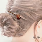 作品ドライフラワーのヘアピン　No.49