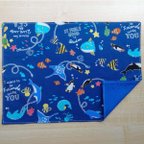 作品[再販]25×35 海 の 生き物 × 青 ブロード ランチョンマット