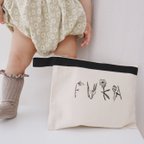 作品＊5/7 21時再販＊canvas pouch / flower | ポーチ | 名入れ | 出産祝い | 内祝い | 花 | オムツ | 母子手帳