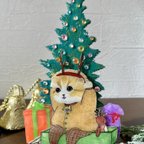 作品トナカイのふりした猫＊　子猫　猫　トナカイ　サンタ　クリスマス　インテリア　壁飾り
