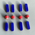 作品【12コセット】#czech beads#チェコビーズ　floco originale  contemporary mixassort cobalt blue red