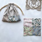 作品リバティプリント⭐︎パッチワークの巾着袋とハンカチのセット　母の日ギフトセット