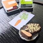 作品消しゴム はんこ　リアル にんじん　セット　Eraser Stamp Realistic Carrot Set