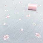 作品刺繍生地 【桜/ペールグレー】 カットクロス 綿ポリ