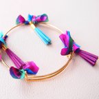 作品Purple Igusa tassel bangle wz/silk ribbon 