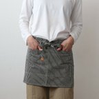 作品【ユニセックス】ショート カフェエプロン レディース メンズ DIY ガーデニング キャンプ キッチン おしゃれ レザー名入れ