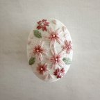 作品〈刺繍キット〉桜の刺繍ブローチ -楕円 -