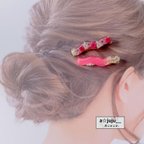 作品ネオンカラーのヘアクリップ【ピンク】ヘアアレンジ ハーフアップ 個性派  夏 リゾート