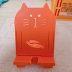 作品⭐️スマホスタンド　ねこさん⭐️〈オレンジ）