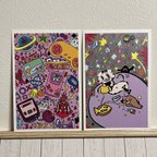 作品☆宇宙GAMEにゃんこ☆ポストカードセット