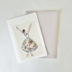 作品刺繍カード/バレリーナ