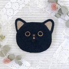 作品(※受注製作)Oh!my cat! リバーシブルcatコースター チームぶさかわ【クロさん】