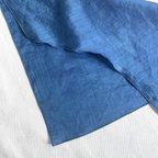 作品送料無料 "アイノカケラ"2 生産過程で余った生地を使用した藍染め麻スカーフ アップサイクル　sdgs