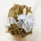 作品【空色】　ヘアアクセサリー　髪飾り　成人式　結婚式　前撮り