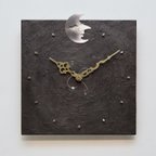 作品お月さまの時計（25cm角）