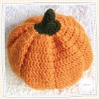 作品まんまる オレンジかぼちゃ帽子