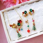 作品冬 Christmas tree イルミネーション♡ピアスorイヤリング&ネックレス