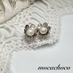 作品ノンホールピアス シンプル 花 × シルバー 〜simple flower×silver〜