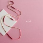 作品ピンク KABURU 留め具のない かぶるタイプのガラスビーズネックレス 桜