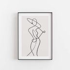 作品【0635】アートポスター　Woman Body Minimalist Drawing Art Print　北欧　モノトーン　海外インテリア