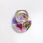 作品❥押し花ケースリング。「✿花のスカラップ✿ 」スマホリング花ღ‘*「●iPhone14 ●Xperia ●Galaxy ● Huawei ● AQUOS」