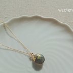 作品天然石とk14gfのnecklace　ラブラドライト