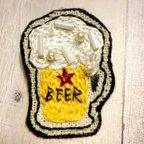 作品ビール☆BEER☆刺繍ブローチ