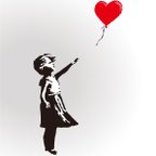 作品カインドストア ステンシルシート ステンシルアート stencil art 赤い風船に手を伸ばす少女 バンクシー THE GIRL WITH RED BALLOON BANKSY M884