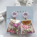 作品【花屋の娘の休日】イヤリング インド刺繍リボン使用