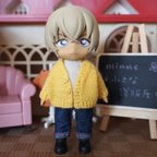 作品シンプルカーディガン(黄色)＊ねんどろいどどーる・オビツ11・ミキちゃんマキちゃん＊アウトフィット