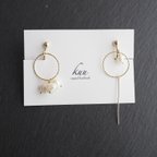 作品淡水パール×gold hoop bar earring/pierce新作デー