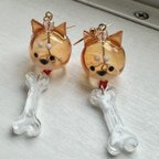 作品しば犬の風鈴モチーフ　ピアス　イヤリング