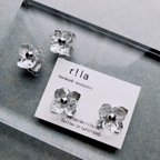 作品『⚠︎アレルギー非対応』clear silver Flower ピアス/イヤリング