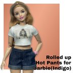 作品Curvy Barbie//カーヴィーバービー ロールアップデニムショートパンツ(インディゴ)