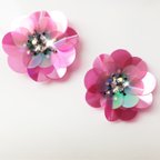 作品牡丹...SWAROVSKI×flower イヤリング・ピアス